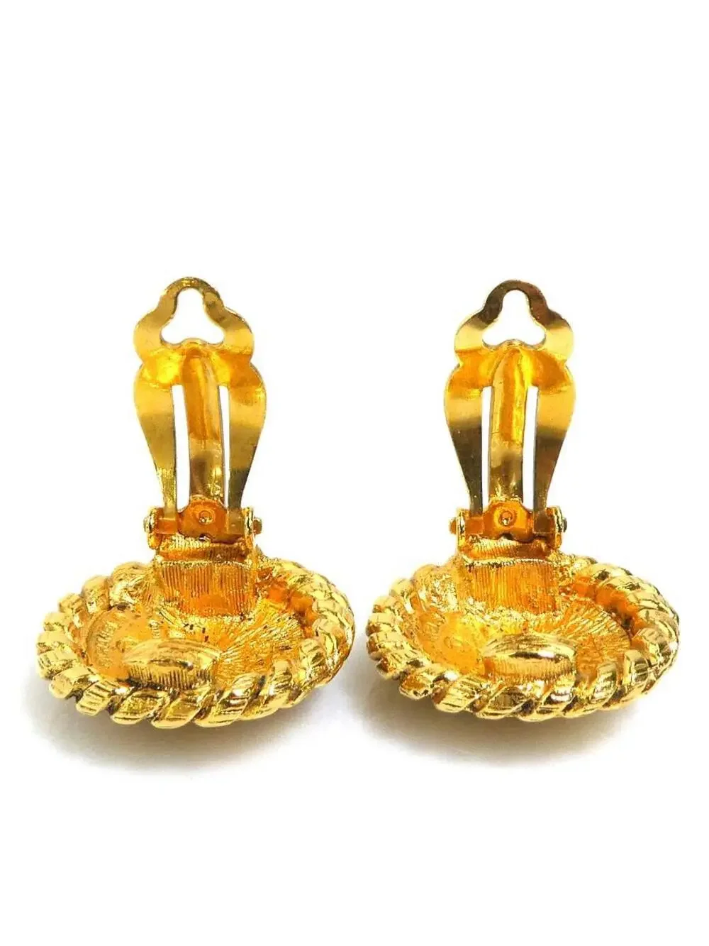 Auth Chanel Cc Logo Clip On Earrings #303051C31B